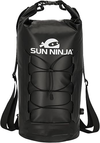 Sun Ninja Enfriador flotante de bolsas secas  Cierre enrollable a prueba de fugas, plegable, impermeable para exteriores con correa acolchada para