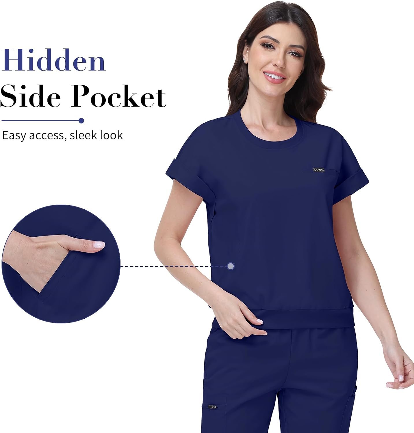 VIAOLI Women's Scrubs Set for Women 2 Piece Medical Uniform Flare Leg