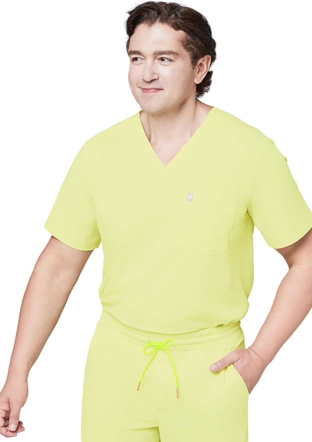 Men's Medical Scrub Uniform Top S-5XL w/Pockets