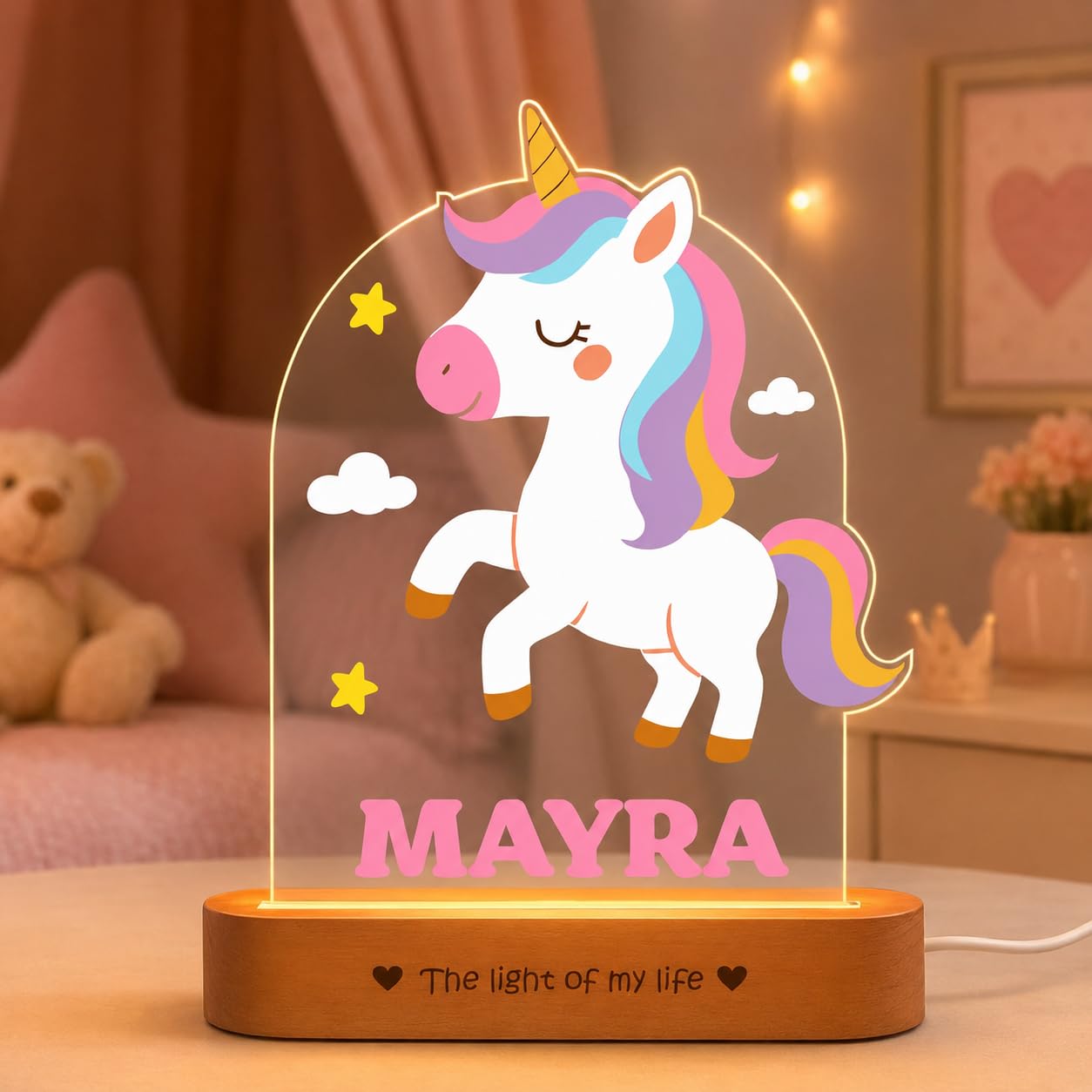 Personalized Unicorn Night Lamp - Custom Name Gift -1 Personalized Unicorn Night Lamp - Custom Name Gift -1