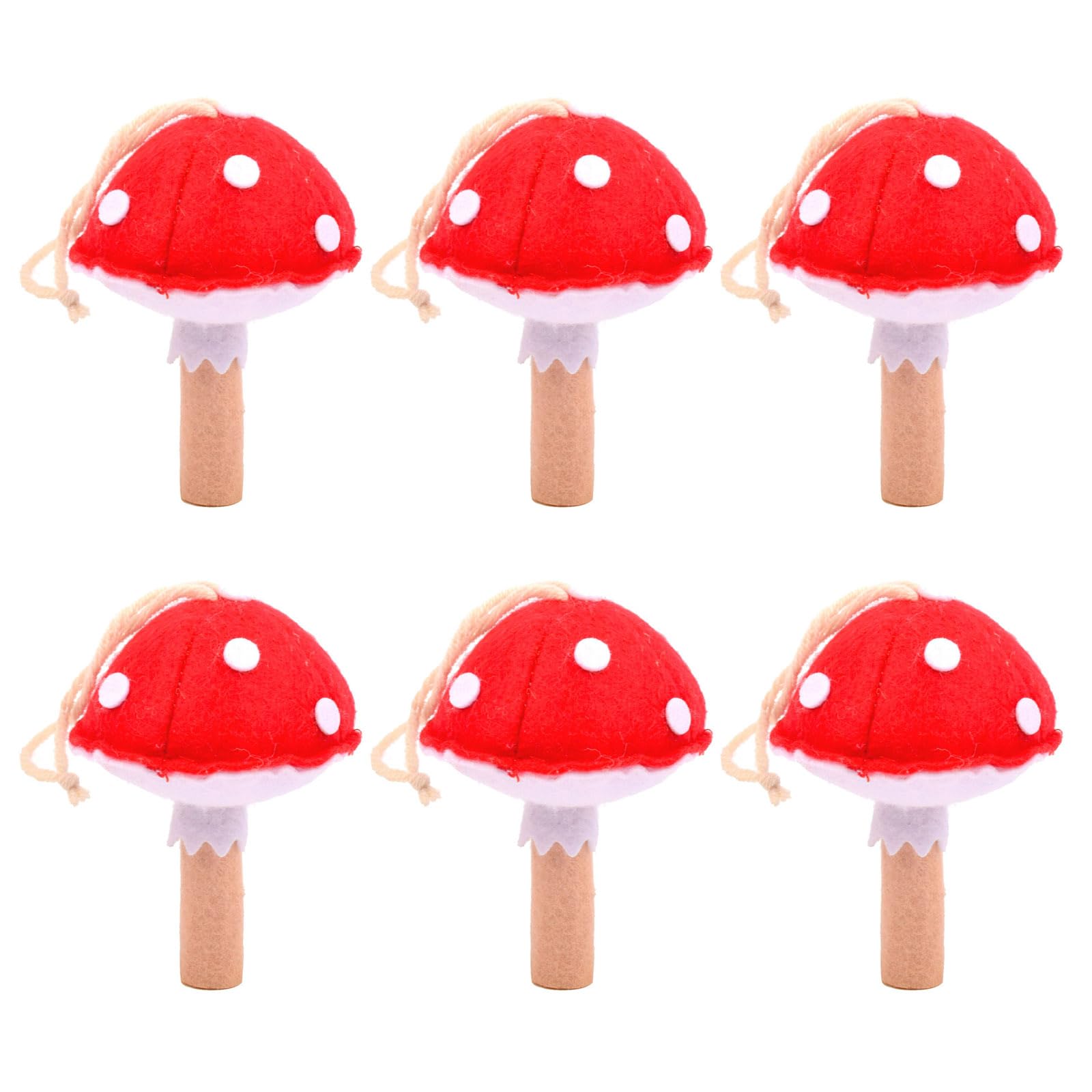 Buxuaaaa Red Of 6 Wools Felts Mushroom For Garlands Decorations Needle Felted Mushroom