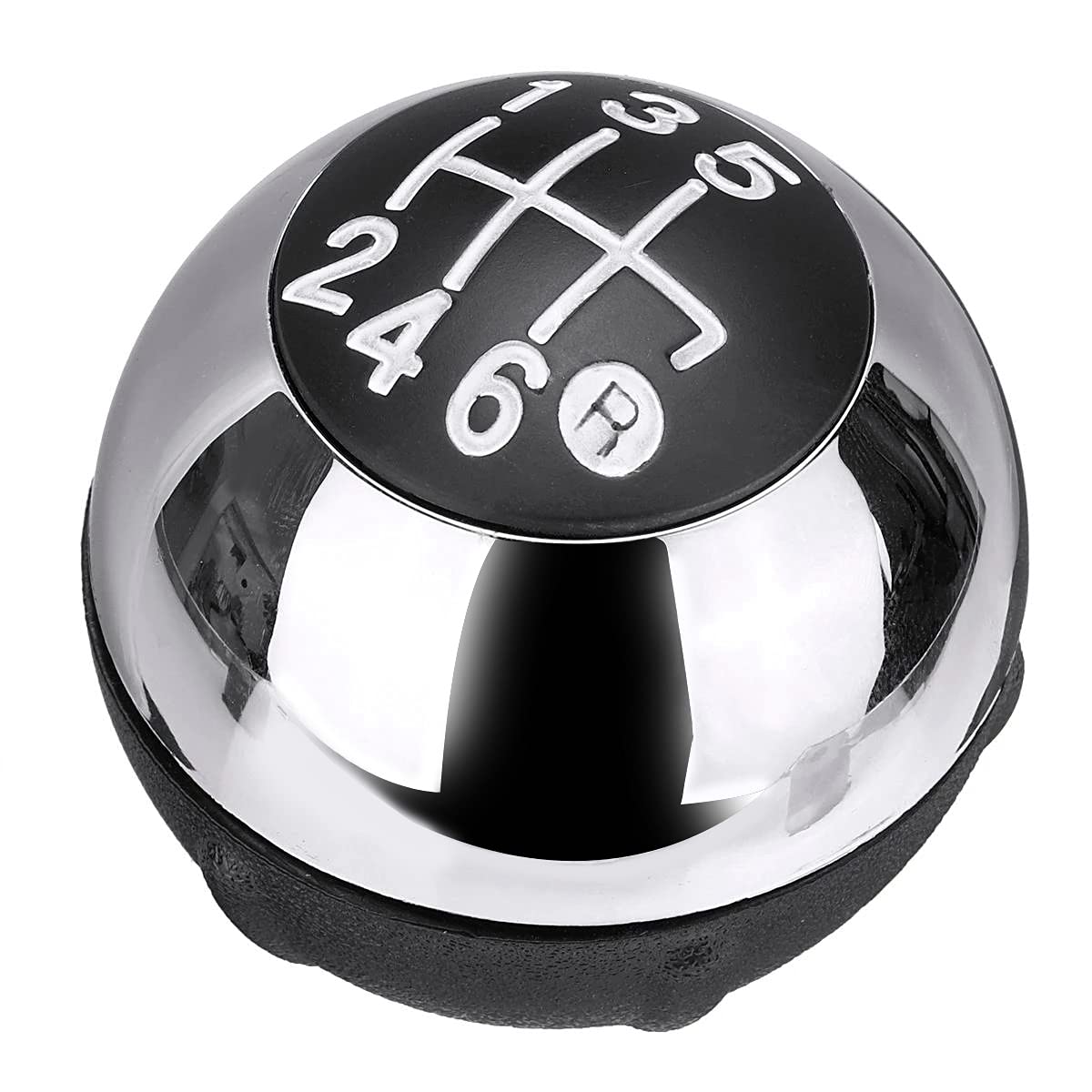 qimoi 6 Speed Gear Stick Shift Lever Knob Manual Transmission 55344048 for 500 2012-2018 Bright Silver