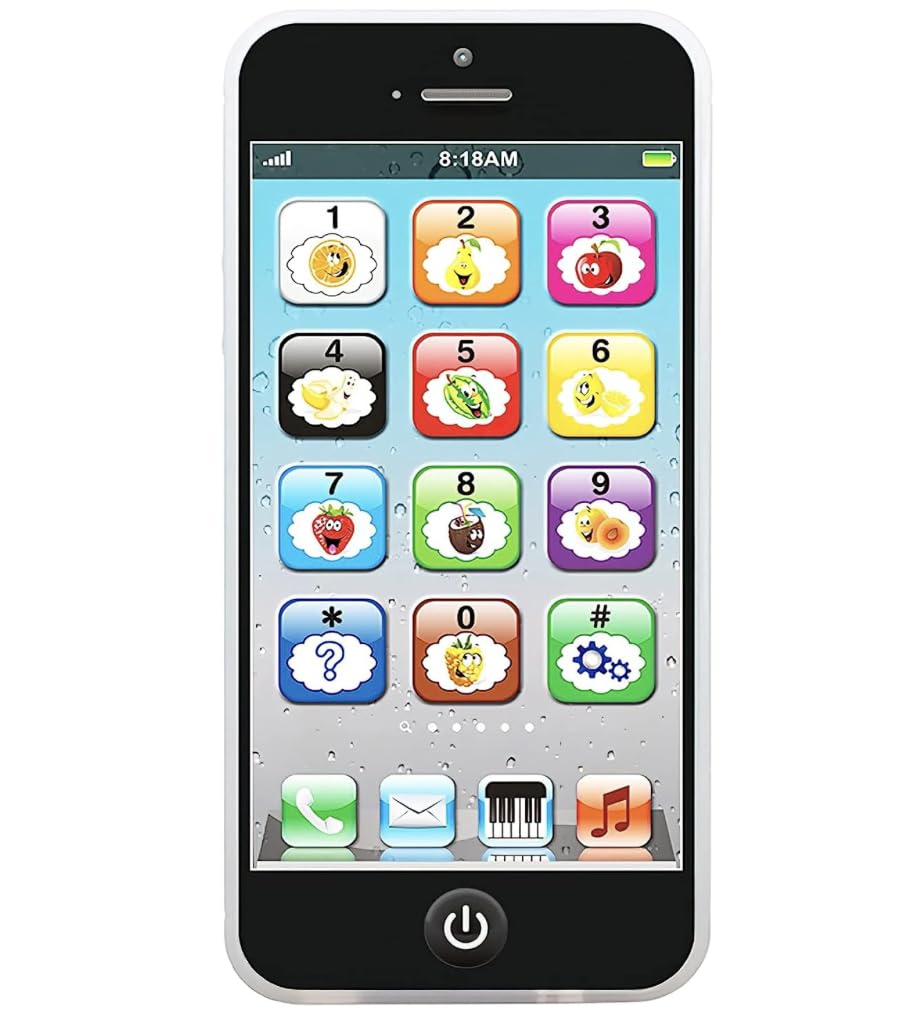 Play Toy Phone Mobile Playmate Phone - Toy Learning Play Cell Phone with 8 Music Modes and Dazzling Lights for Toddlers and Baby (Black)