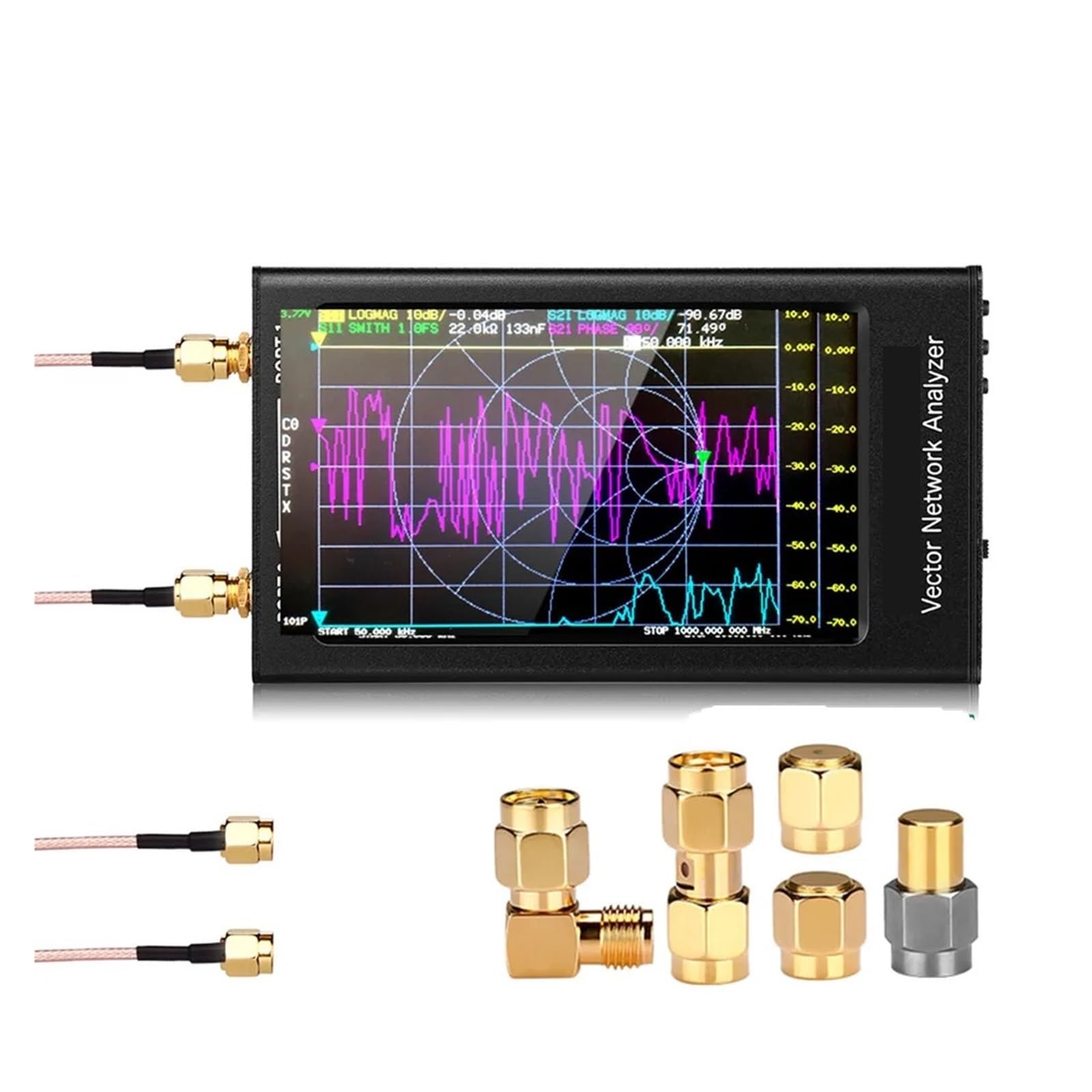 Analizator sieci bezprzewodowej 4,3-calowy 5000 mAh akumulator wektorowy sieciowy VNA HF VHF UHF IPS LCD metalowa obudowa wersja V3.1 analizator antenowy Analiza siły sygnału
