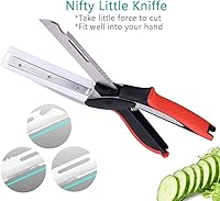 Vista 3 de Vegetable Scissors and Food Cutter - Kitchen Shears With Cutting Board, Quick Slicer, Chopper for Meat and Vegetables