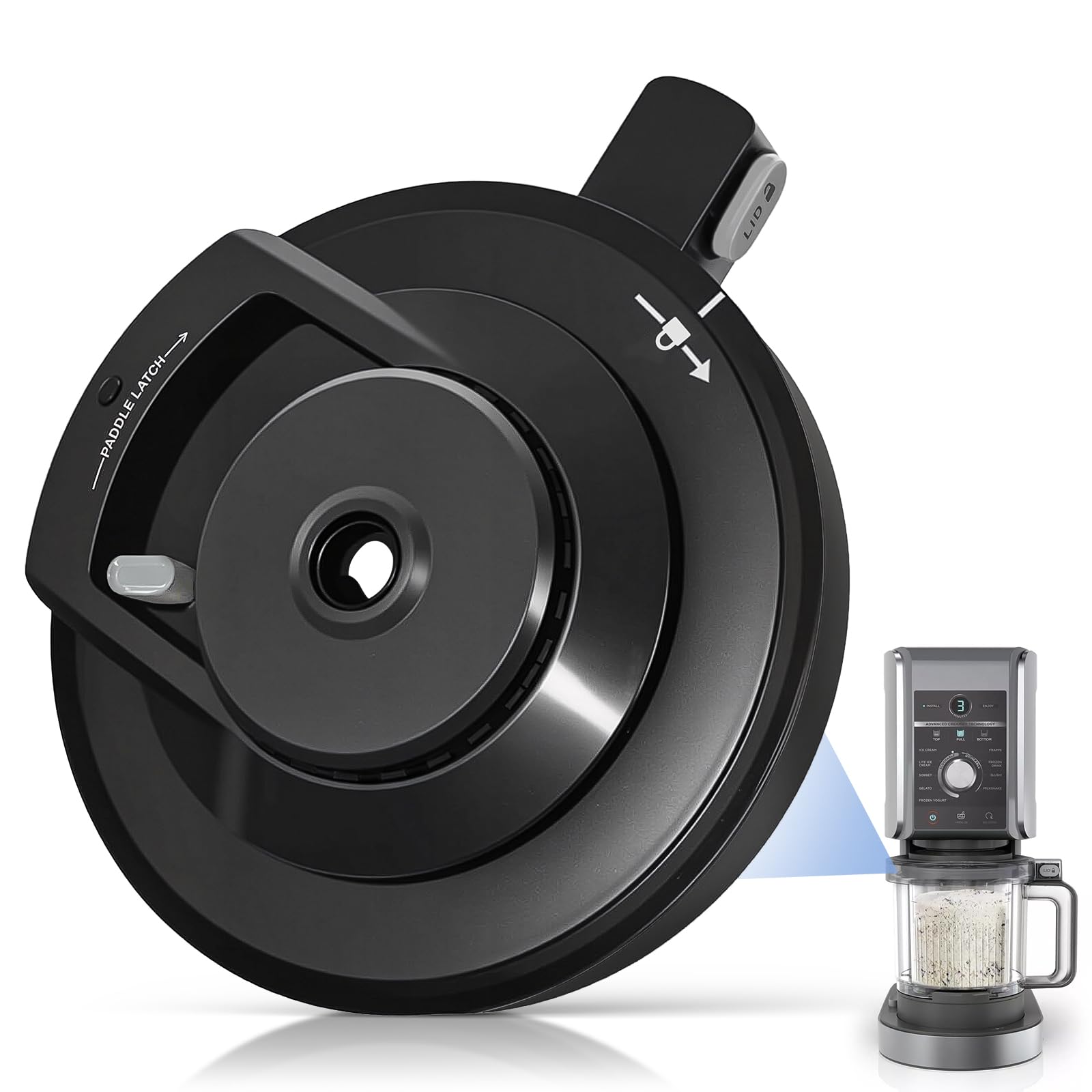 NC501 Series Replacement Outer Bowl Lid, Compatible with Ninja Creami Deluxe Ice Cream Maker NC500,NC501 Series (NC501H, NC501HBL, NC501HGN and CN501CO)