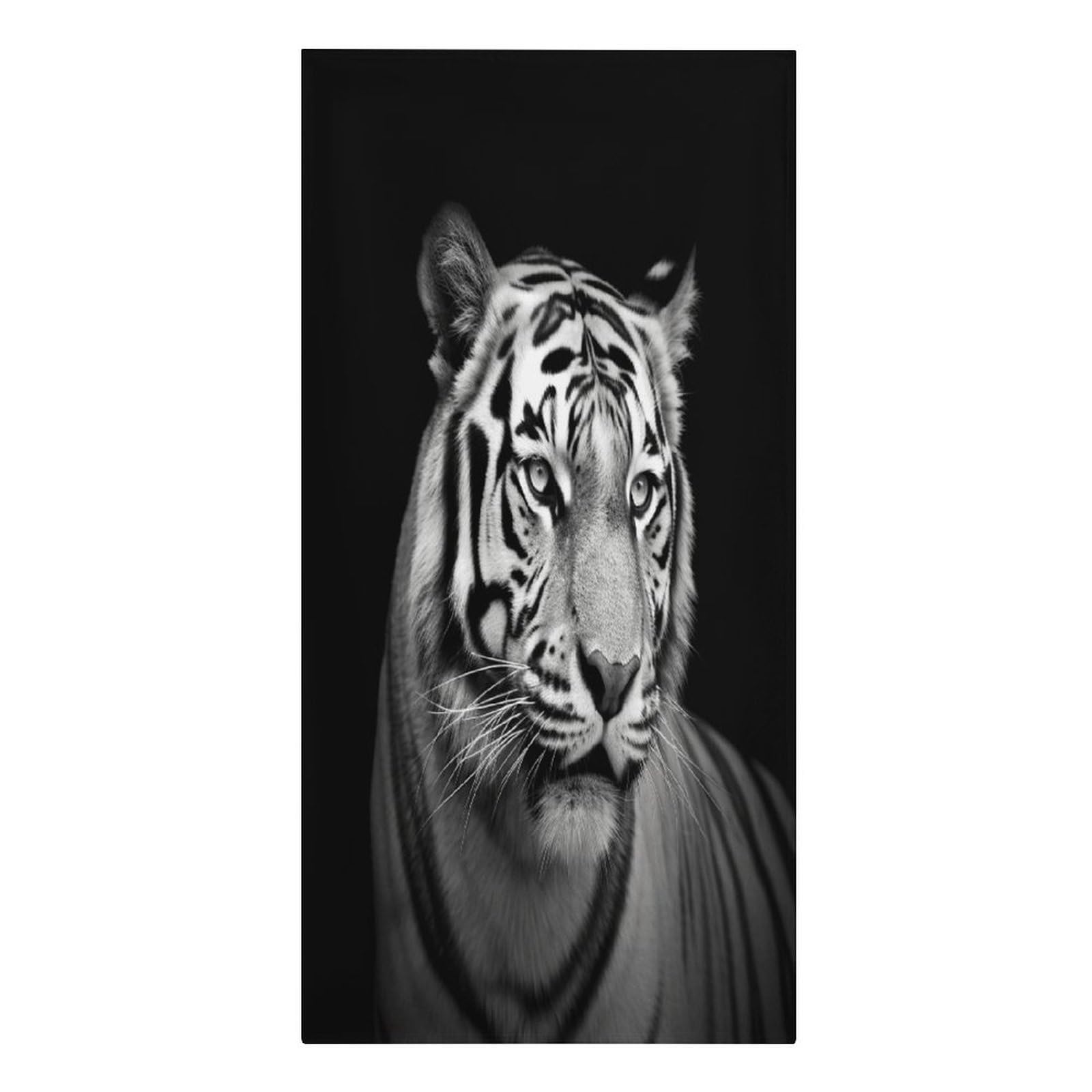 VstaDank Black and White Tiger Beach Towel Microfiber Oversized Beach Blanket Super Absorbent Soft Pool Bath Towel Sand Free Quick Dry Travel Towels Gifts for Yoga Sports Adults 30" X 61"