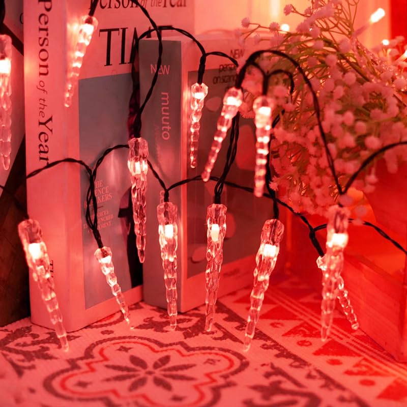 Lumières de fée de fée de glace USB rouge pour décoration de fête