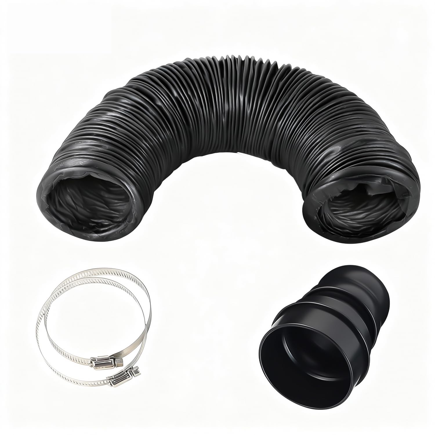 FumeClear Duct Hose fume extractor retractable heat resistant duct hose, 78 inches long. (75mm Diameter) Suitable for laser engraving machine enclosures with connection ports of less than 75mm