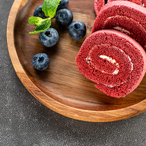 Wooden Plates Round Dinner Plates 6 Inch Acacia Wood Serving Tray Wooden Serving Platters For Home Decor, Food, Vegetables, Fruit, Charcuterie, Appetizer Serving Tray (Set Of 4 Wooden Charger) #TOP4