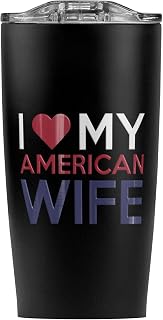Logovision I Love My American Wife Stainless Steel 20 oz Travel Tumbler, Vacuum Insulated & Double Wall with Leakproof Sliding Lid | Great for Coffee/Hot Drinks and Cold Beverages