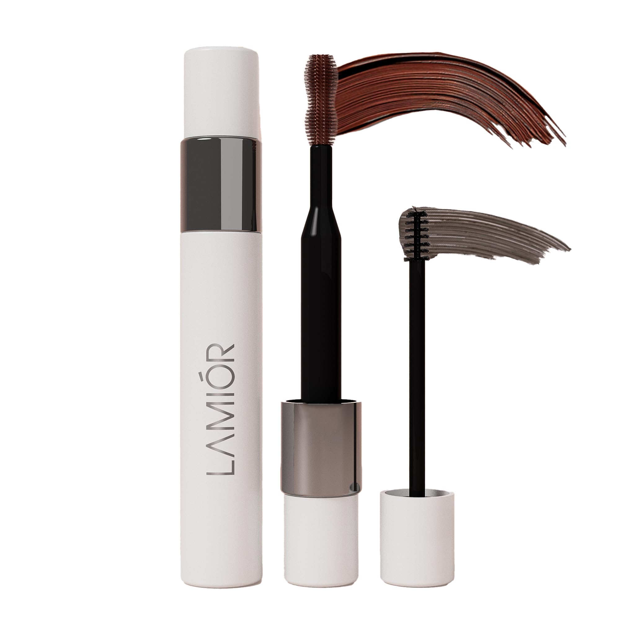 LA MIOR What The Lash! Mascara & Flexilift Brow Gel Duo | Extreme Volume & Length Mascara with Hypercurl | Waterproof Long-Lasting 24-Hour Wear | False Lash Effect | 2-in-1 Tinted Brow Lift Gel with Biotin & Argan Oil | Smudge-Proof Makeup for Eyes (Intense Brown)