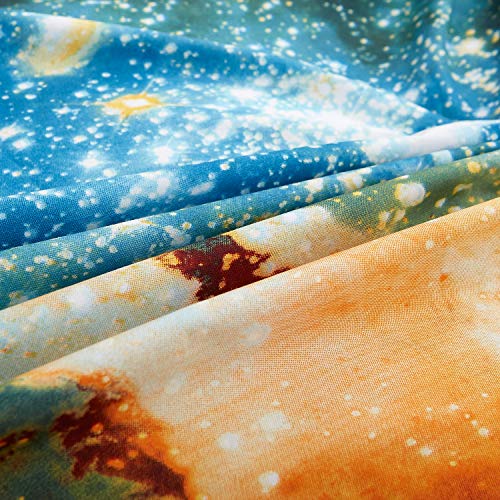 Lamejor Duvet Cover Set Queen Size 3D Galaxy Outer Space Luxury Soft Bedding Set Comforter Cover(1 Duvet Cover+2 Pillowcases) Blue #TOP6