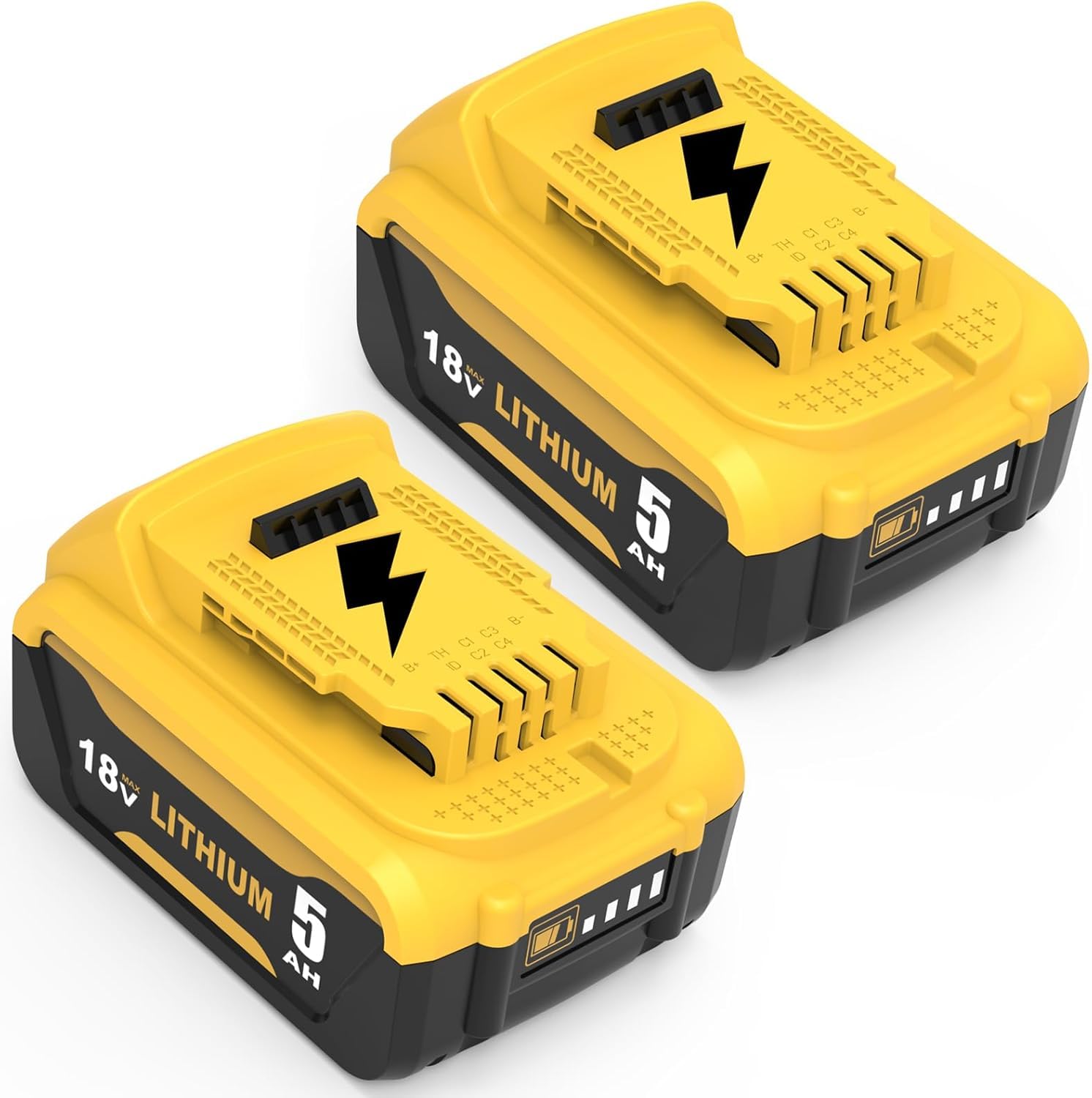 Lot de 2 batteries Li-ion de rechange 5000 mAh pour Dewalt DCB181 DCB180 18 V