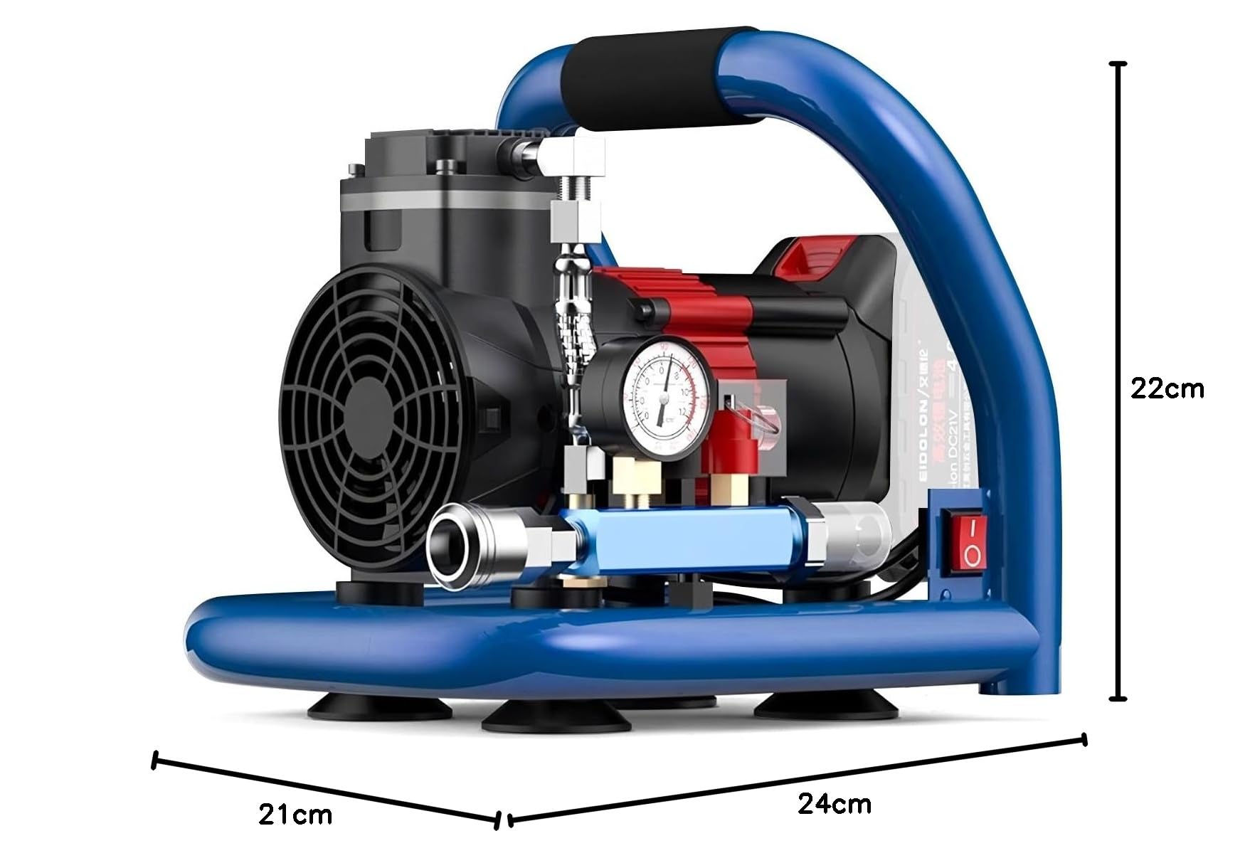 Akku Kompressor Druckluftkompressor kompatibel mit Makita 18V Akku, Geräuscharmer Tragbarer Luftkompressor, Maximaler Druck 8 Bar, 1.5L Gasflaschenkapazität
