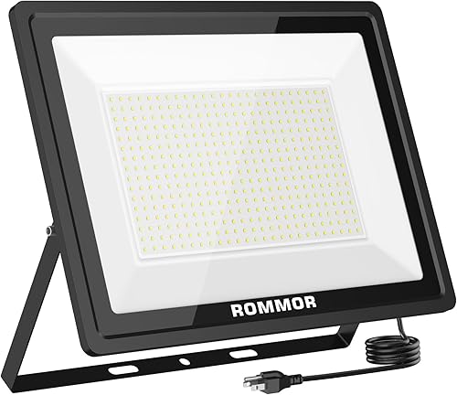 Luz de inundación LED, reflector para exteriores de 200 W, luces de seguridad brillantes de 20000 lm, enchufe aprobado por UL, IP66, impermeable,