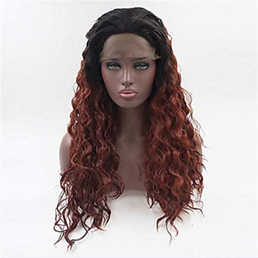 合成レースウィッグレディースルーズウェーブ/ルーズカーリーヘア150％密度合成耐熱弾性ウィッグ、調整可能な髪、28インチ