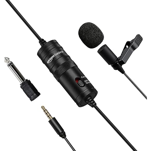 Amazon Basics Lavalier Microphone 20ft Cable