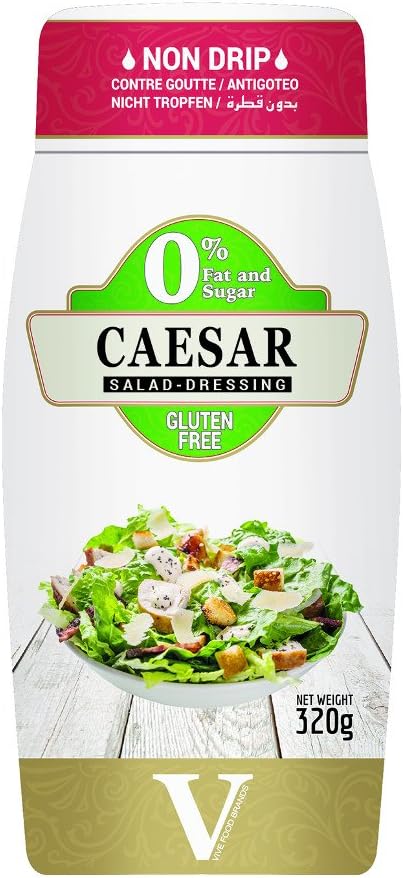 ViveFree Caesar Salad Dressing Gourmet Sauce - Gluten Free - 0% Fat & Sugar - 320g (Case of 3)