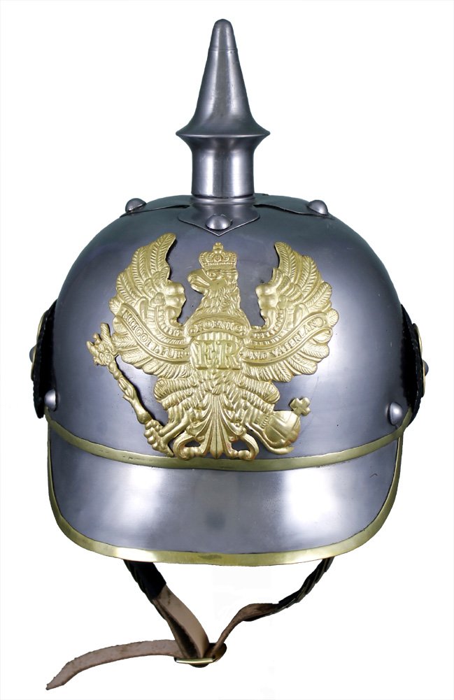 India Overseas Trading Co German 19Th Cent. Helmet - Pickelhaube - In Steel W/Brass Trim