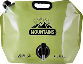 Water Bags - Flexible Folding Water Bladder, Waters Bags for Camping, 8l Foldable Waters Reservoir | Leak-Proof Hydration Bag with Adjustable Tap for Hiking Travel Cycling Backpack Car