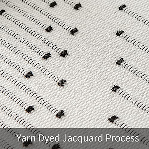 Boho Table Runner, Farmhouse Cotton Woven Fringe Coffee Table Runner With Tassel, Geometric Black And White Table Runner, Machine Washable Dinning Table Linen For Wedding Party Table Decor,14 X 72 In #TOP6