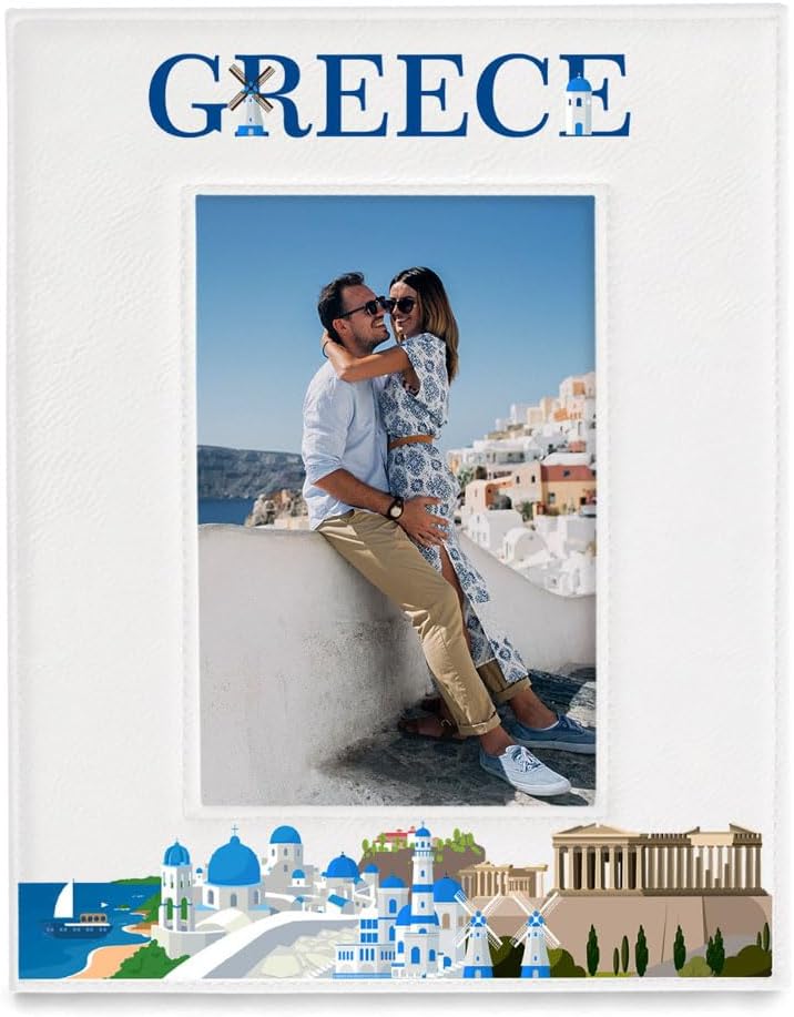 KATE POSH Greece Picture Frame, Greece Family Vacation, Greece Wedding, Engagement, Greece Decor, Birthday, Special Occassion (5x7-Vertical)