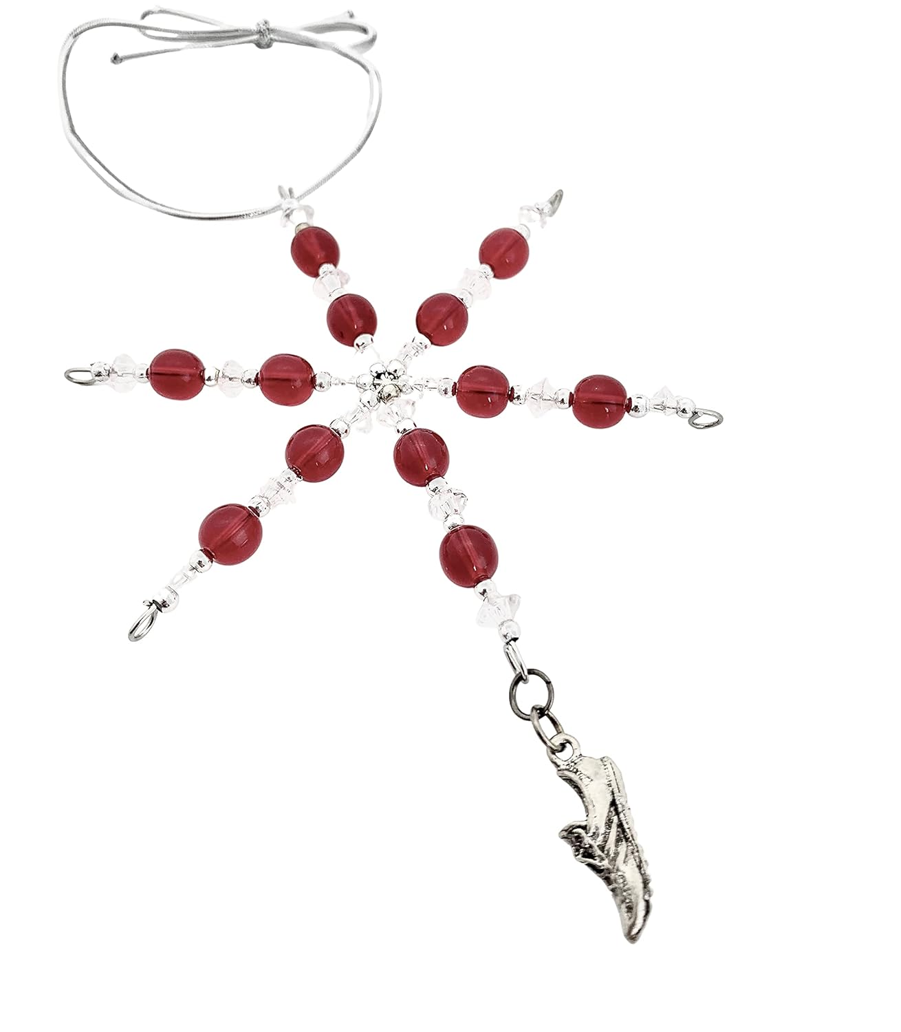 RUNNING SHOE Ornament Beaded Snowflake Christmas Ornament