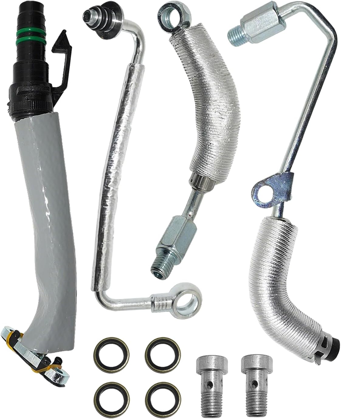 4-Piece Turbo Oil Feed & Return Line Kit - Fits for Chevy Cruze, Sonic, Trax & Buick Encore (1.4L L4) - Complete Coolant Hose Pipe Set - Replaces OE # 55587854 55592600 55567067