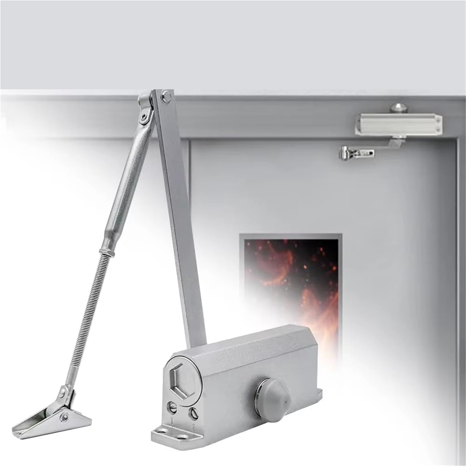 Chiudiporta automatico | Argento 20-85 kg for porte: chiusura idraulica a velocità regolabile(Silver-65-85kg)
