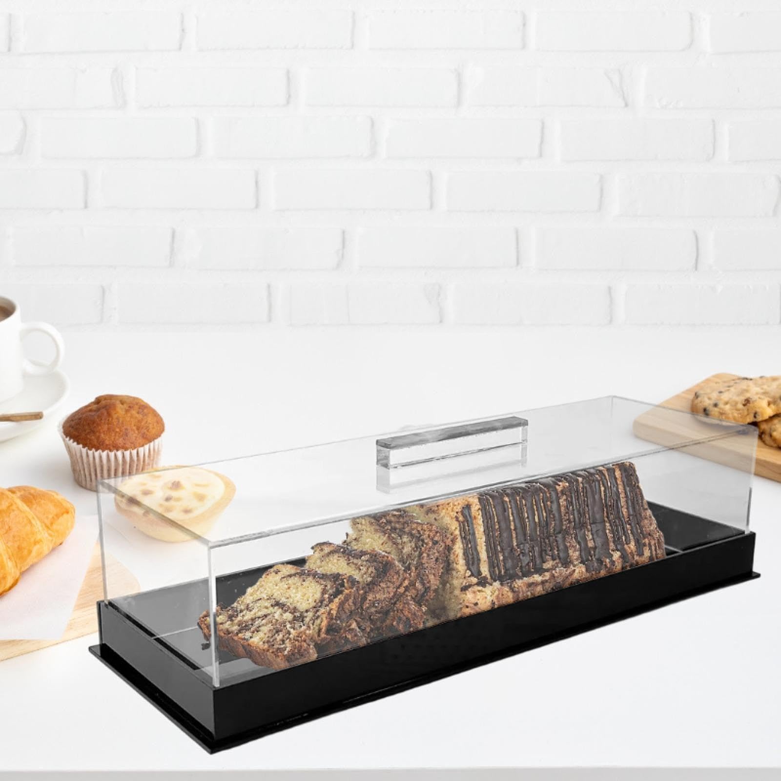 Vetrina Espositiva per Pasticceria Bégale con Supporto Trasparente per Torte, Nero