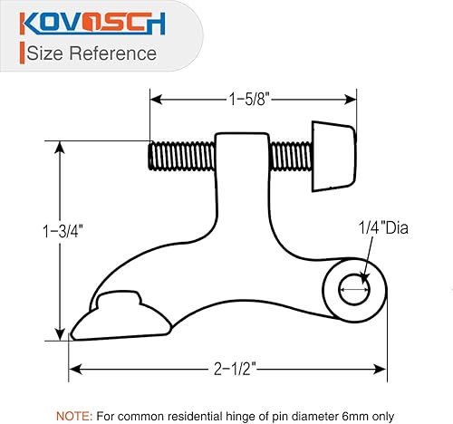 Miniatura 3 de KOVOSCH Paquete de 10 topes de puerta de bisagra de níquel satinado cepillado, topes de puerta ajustables de alta resistencia con puntas de