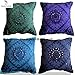 Indyjski wystrój domu sypialnia ręcznie wykonana poszewka na poduszkę, indyjska poszewka na poduszkę, poduszka dekoracyjna, poduszka na sofę, bohema bawełniana poszewka na poduszkę lustrzana poszewka na poduszkę designerska poduszka na kanapę (zestaw 4 sztuk)