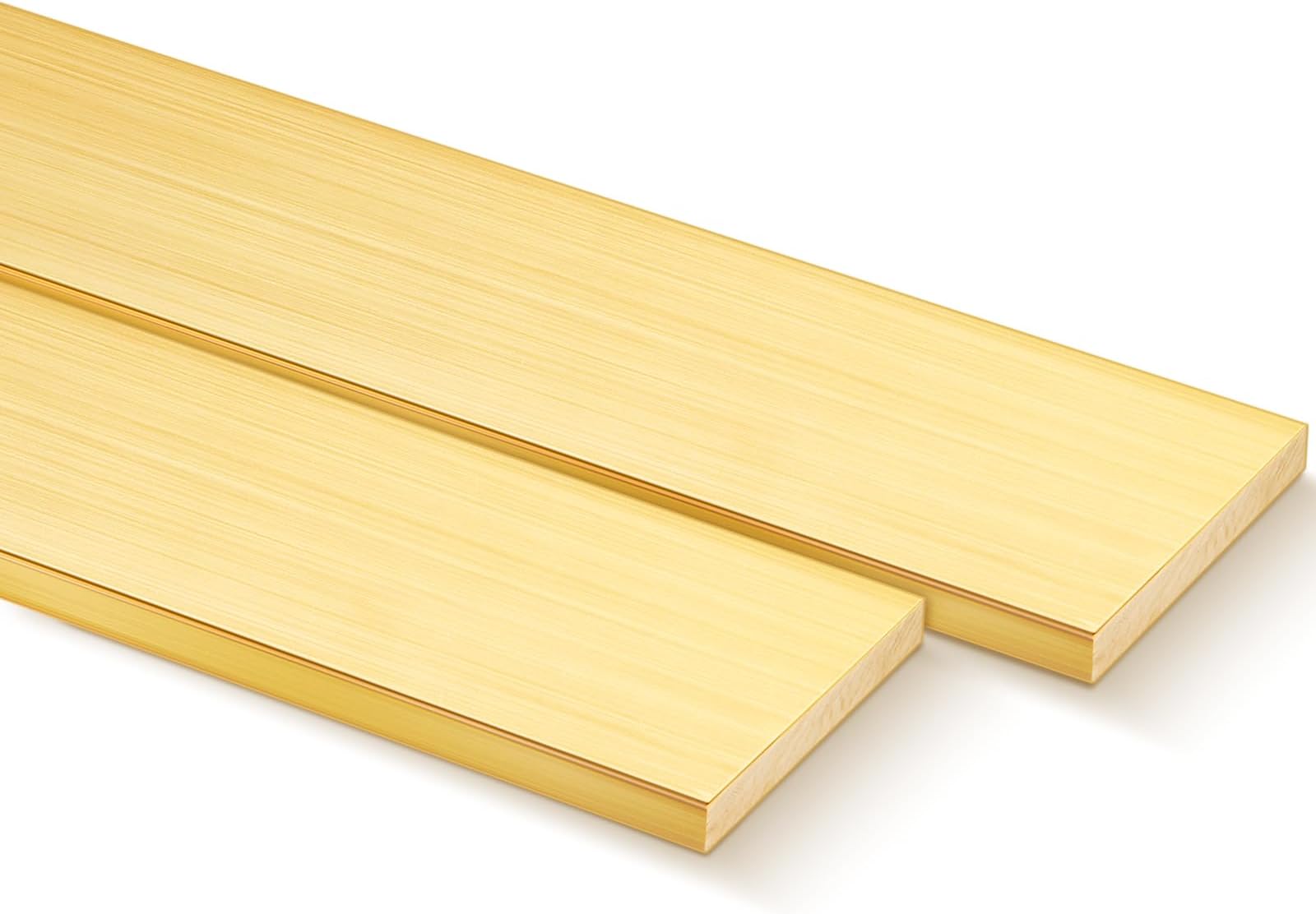 Hicarer 2 Pieces 1/4" x 2" C360 Brass Flat Bar Blank, 12" Long Rectangular Sheet, Plate Mill Stock Solid Brass for Craft Hobby, Knife Making