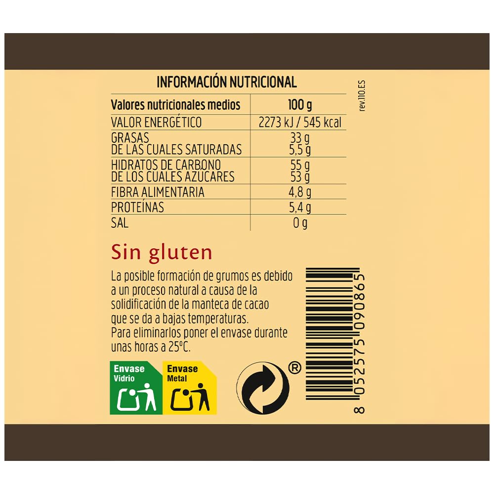 RIGONI DI ASIAGO - Nocciolata Sin Leche, Crema de Cacao y Avellanas Ecológico - 250g