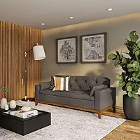 Sofá 3 Lugares Henderson Suede Cinza