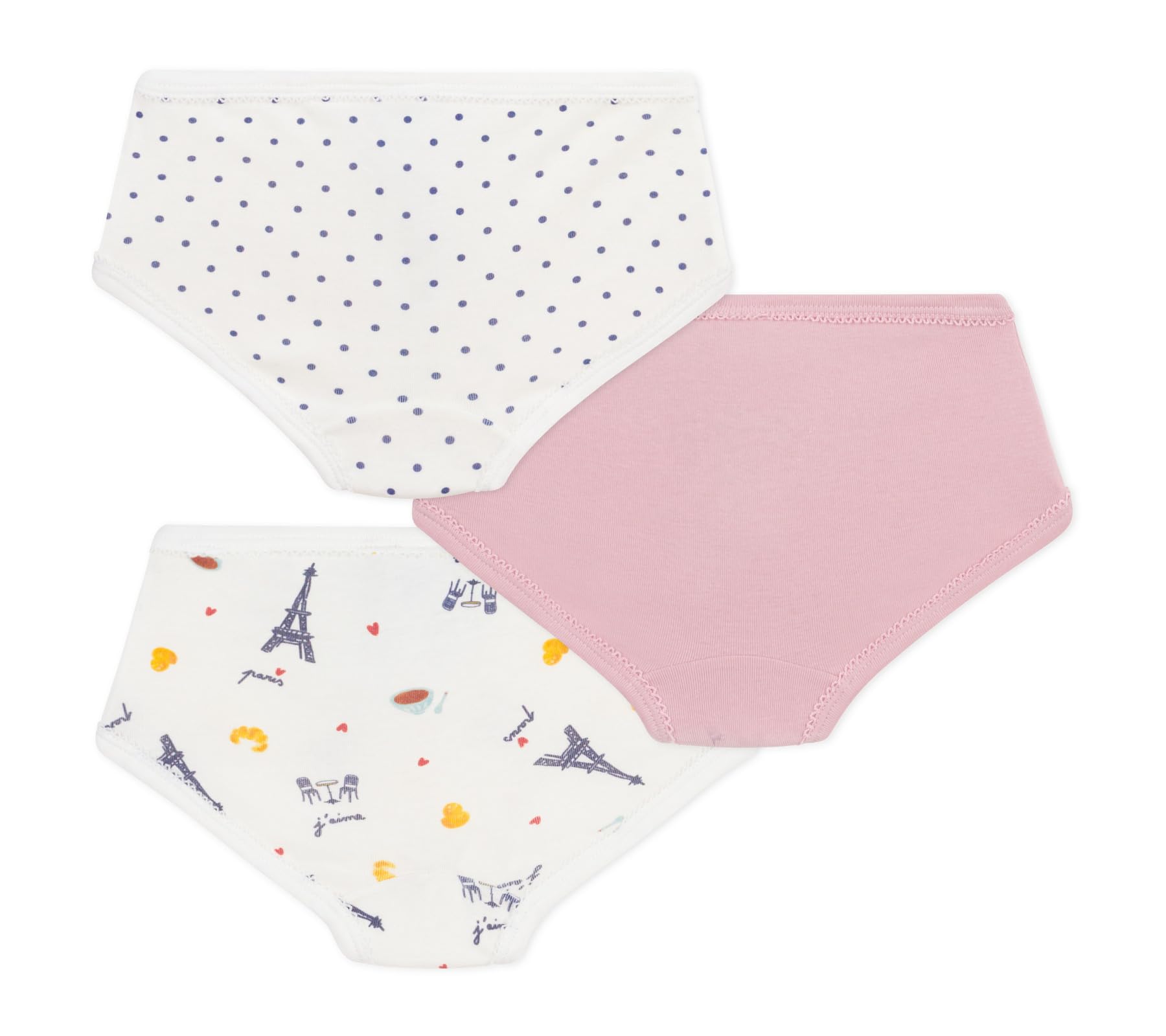 Petit Bateau Lot de Culottes Enfant en Coton Taille Haute Imprimé Paris A0eje00 sous Vêtements Jour Fille (Lot de 3)