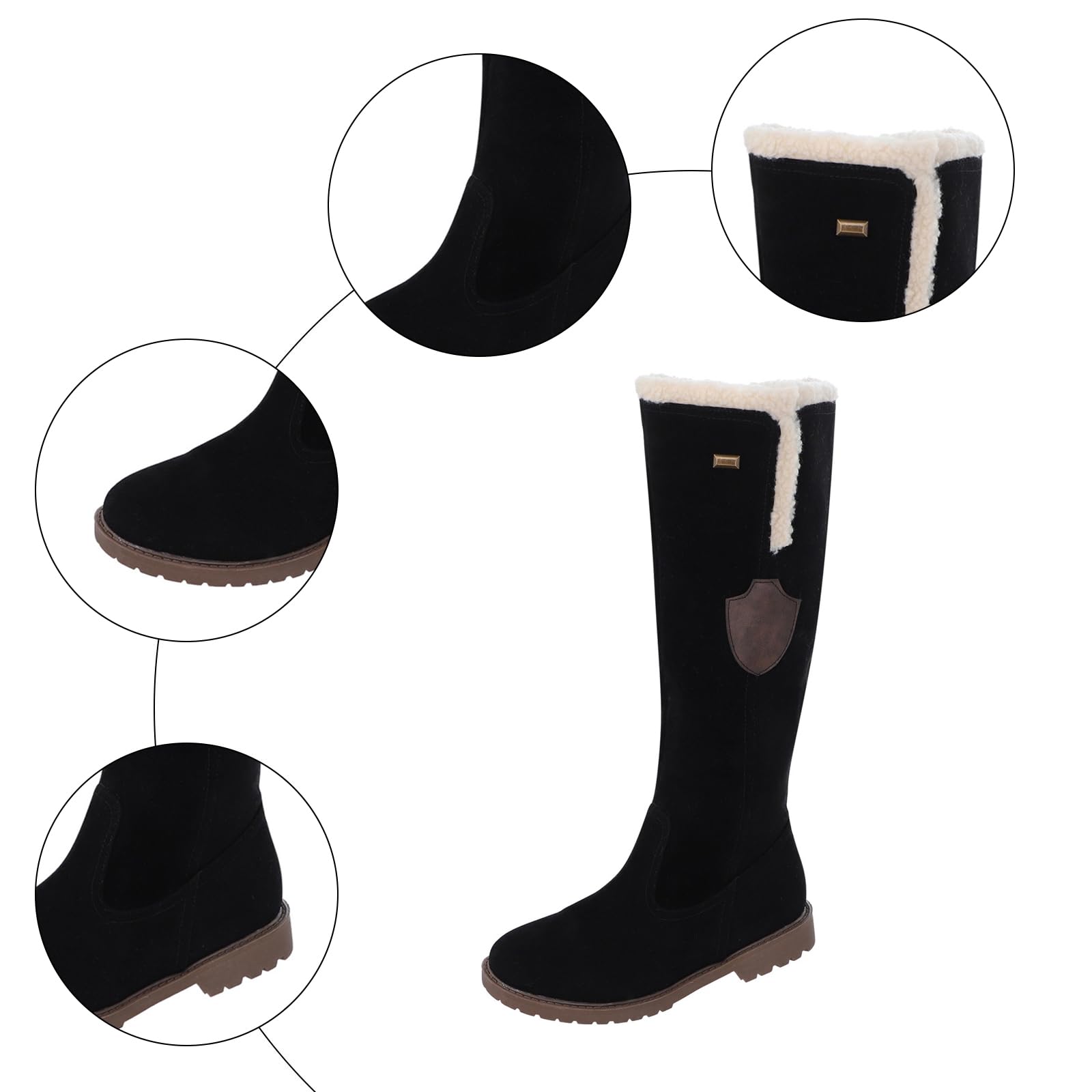 Botines para mujer con cremallera lateral, punta redonda y caña alta a media botas de verano para mujer