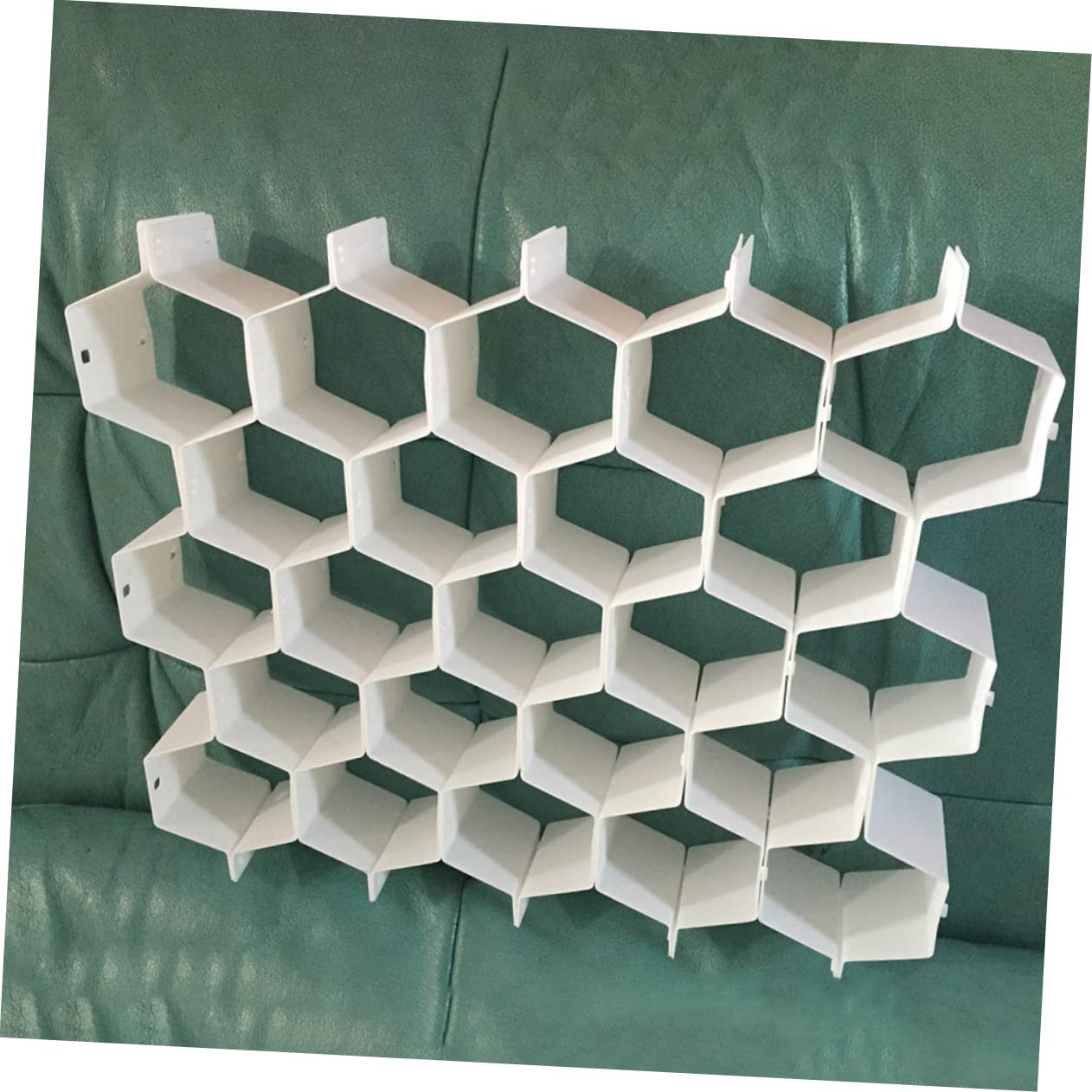 NUOBESTY Divisori Per Cassetti a Griglia in Plastica, Organizzatori Salvaspazio Per Biancheria, Calzini e Reggiseni, Set Da 4 Pezzi Design a Nido D’ape Per Armadio e Cassettiera
