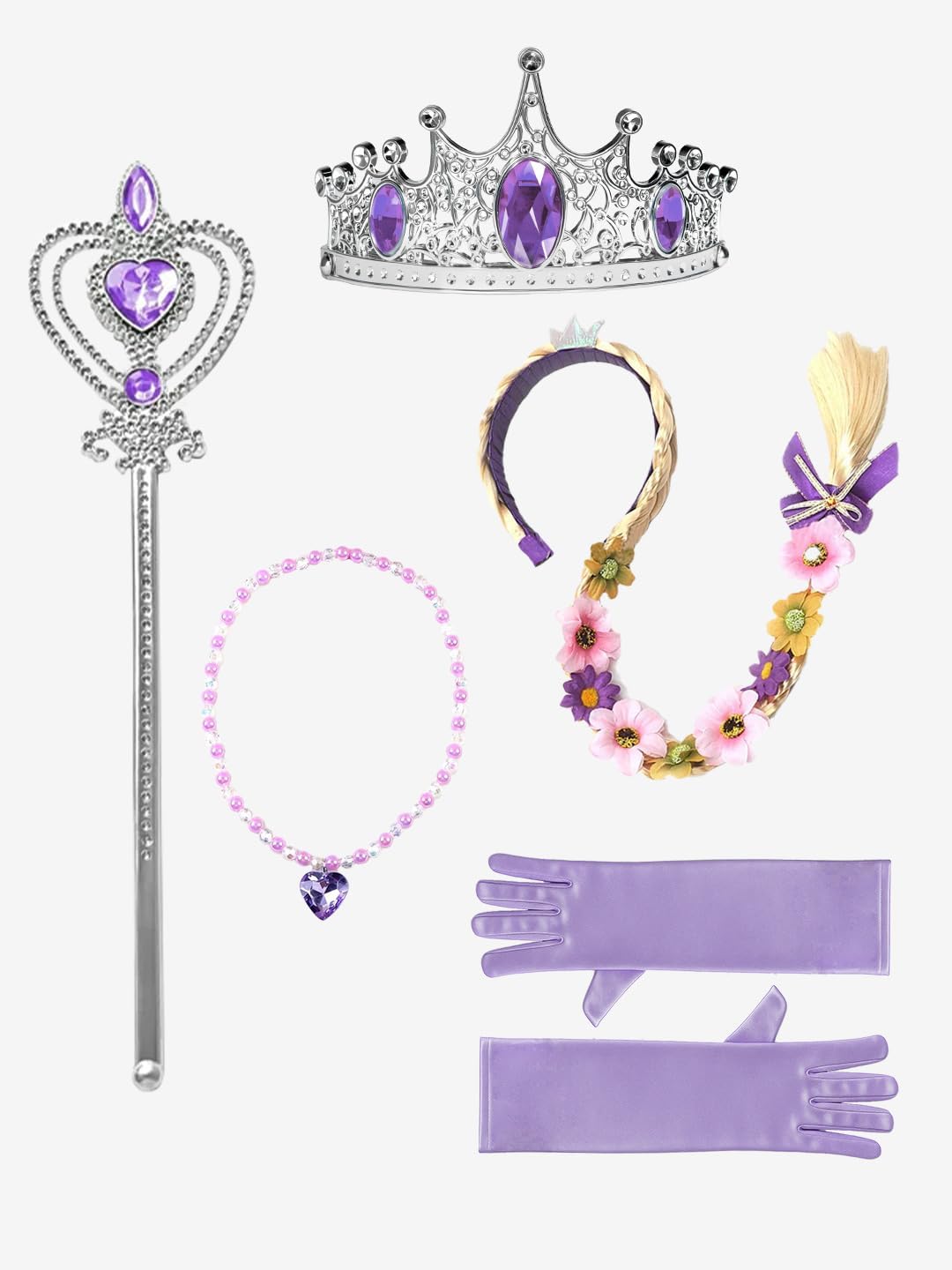 Princess Costume for Girls, RGB Light Up Princess Dress Up Syncs Music App Control with Accessories for 3-9 Girls