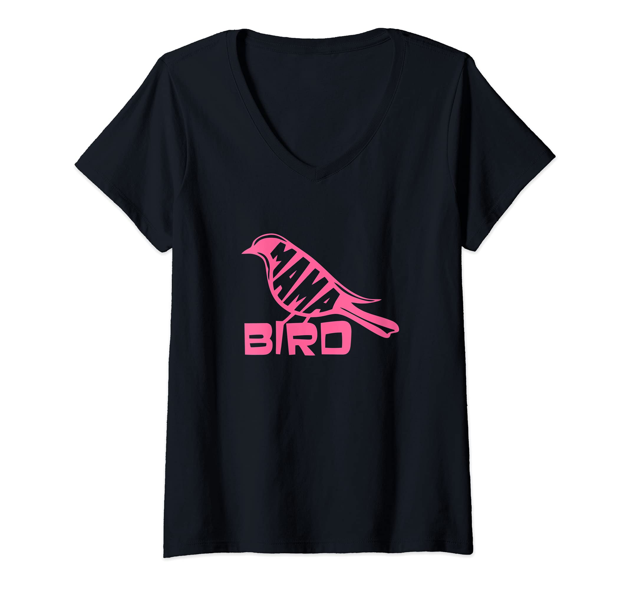 Womens Mama Bird V-Neck T-Shirt