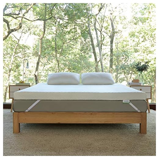 Novilla 4 Inch King Size Mattress Topper, Medium Firm Memory Foam Mattress Topper King, Gel & Bamboo Charcoal Infused for Motion Isolation & Pressure Relieving, with Washable Bamboo Cover, King Size