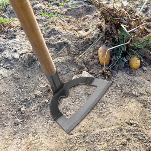 Image of DOITOOL Hollow Garden Hoe, Manganese Steel Garden Hoe, Heavy Duty Handheld Weeding Rake for Backyard Farming Soil Loosening Tilling and Planting Gardening Farm Planting, Metal Soil Digging Weed Puller
