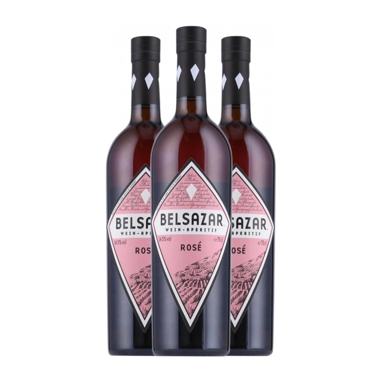 Wermut Belsazar Rose 75 cl (Karton mit 3 Flaschen von 75 cl)