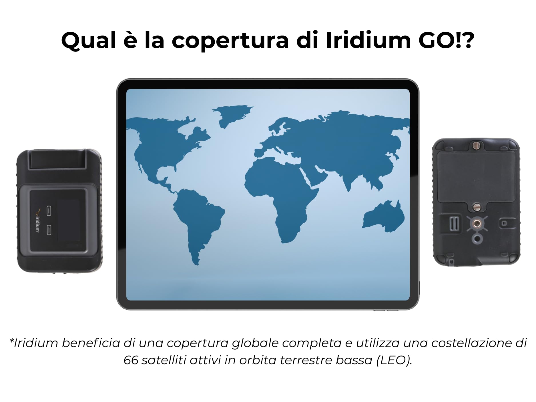 OSAT Iridium GO! Hotspot satellitare Wi-Fi | Copertura globale | Voce e dati | Design robusto | Portatile | Connettività senza interruzioni