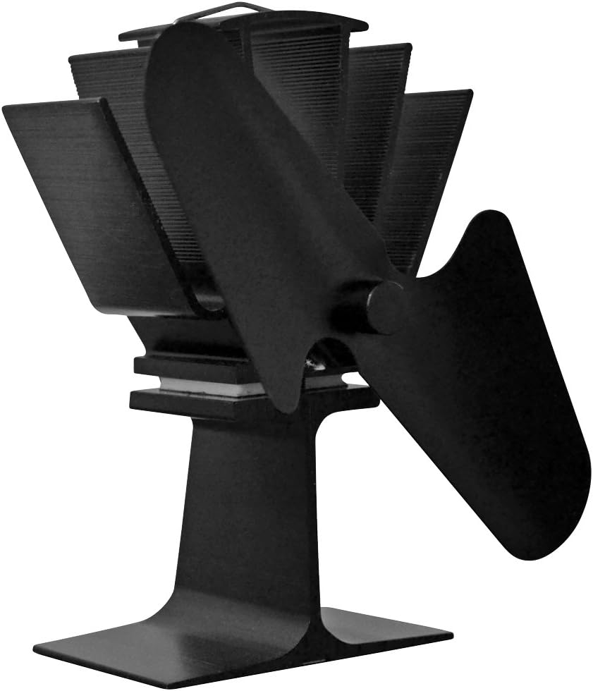 Optus Premium and Portable Heat Powered Stove Fan - Eco Friendly Stove Top Fan for Stove Fireplace Wood Log Burners Automatic Operation Ultra-quiet (2 Blades)