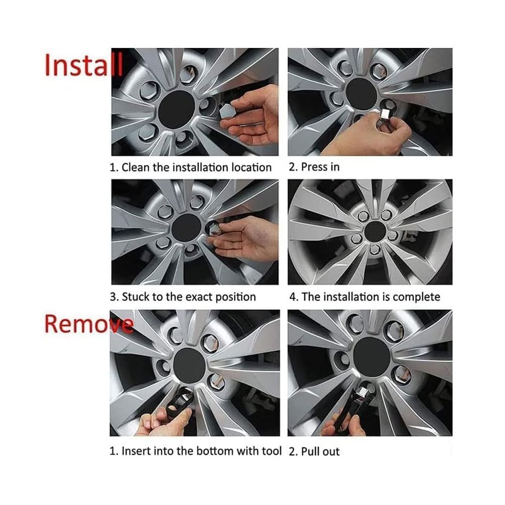 20 Pezzi Copri Bulloni Auto Per Suzuki S-Cross 2017-2023 - Tappi Dadi Ruota Argento 17mm Antifurto - Foto 5