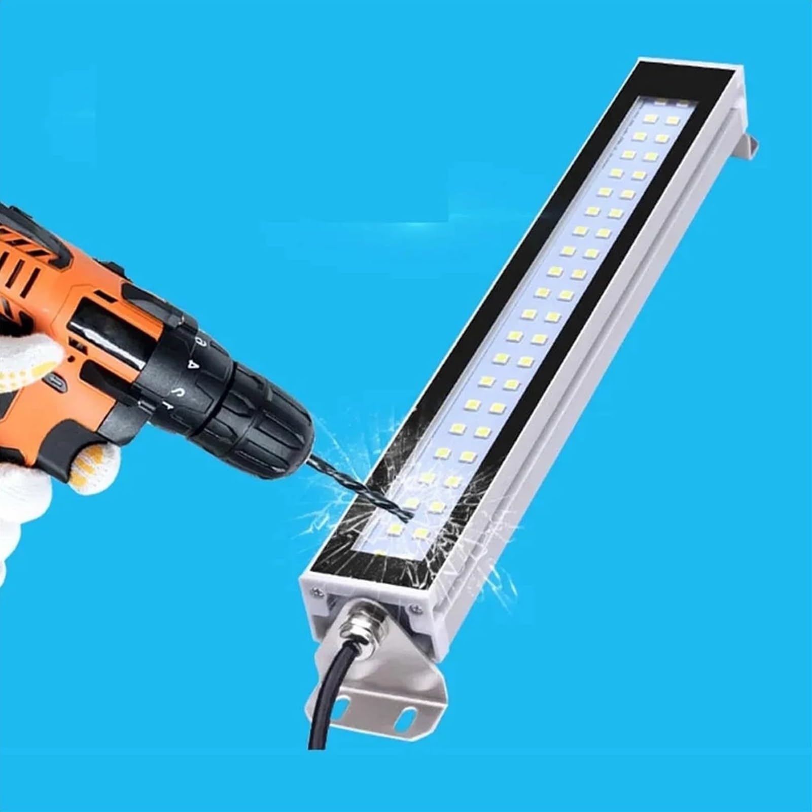 Lampa robocza LED CNC, przemysłowa lampa tokarska ze stopu aluminium, wodoszczelna IP67, oświetlenie warsztatowe LED do warsztatu (1080 mm, 24 V)