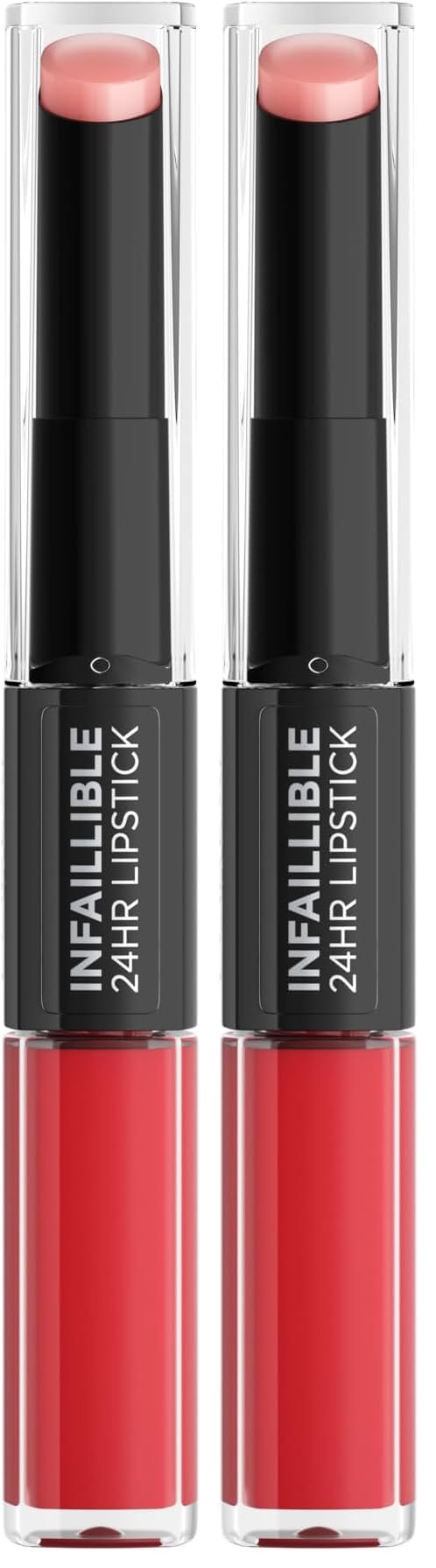 L'Oreal Paris Pintalabios Permanente de Larga Duración Infalible 24H Lipstick, Color Rojo Tono 506 Infalible (Paquete de 2) en oferta en Amazon