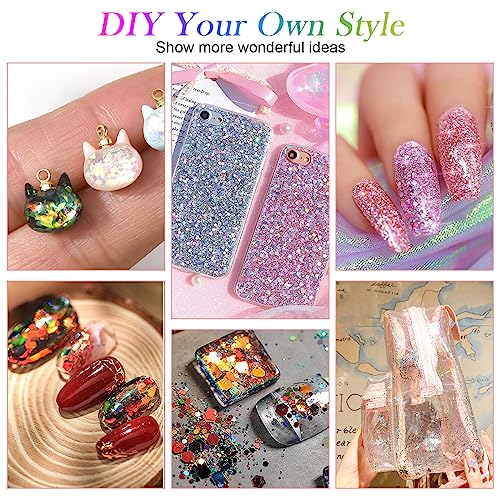 AOOWU Glitter, 12 Farben Festival Glitzer Gesicht, Halloween Schminke Make-up Glitzer Haare, Körperglitzer Festival Zubehör Glitter für Gesicht Nägel Augen Lippen Haare Körper （08）